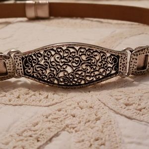 Chico's Silver Filigree Accent Belt